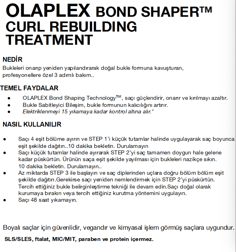 OLAPLEX BOND SHAPER CURL REBUILDING TREATMENT